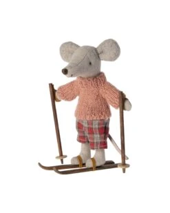 Maileg Skis + Ski Poles For Big Sister & Big Brother -LITTLE Baby Gear little maileg skis ski poles for big sister big brother 42129948082468