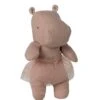 Maileg Small Hippo With Skirt In Soft Rose