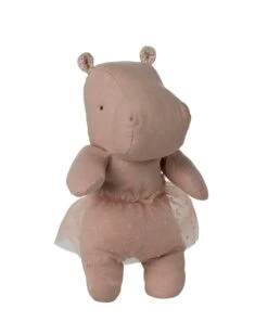 Maileg Small Hippo With Skirt In Soft Rose