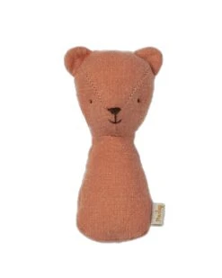 Maileg Teddy Rattle In Dusty Coral