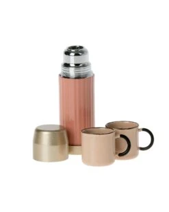 Maileg Thermos And Cups In Soft Coral