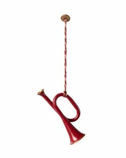 Maileg Trumpet Metal Ornament In Red