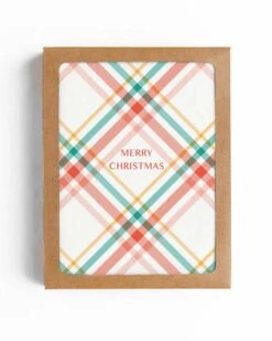 Christmas Plaid Card, Set Of 6