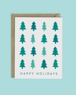 Christmas Trees Happy Holidays Card