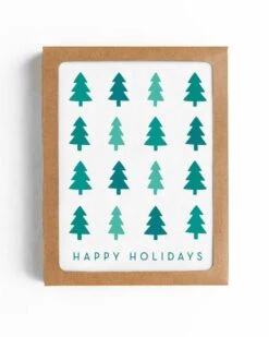 Christmas Trees Happy Holidays Card, Set Of 6