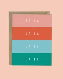 Fa La La Colorblock Christmas Card