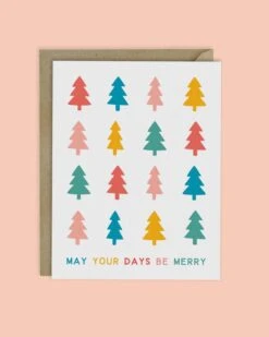Merry Rainbow Tress Holiday Card