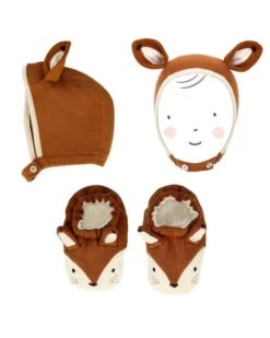 Meri-Meri Fox Baby Bonnet And Booties Set