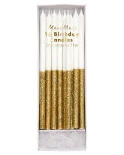 Meri-Meri Gold Glitter Dipped Candles