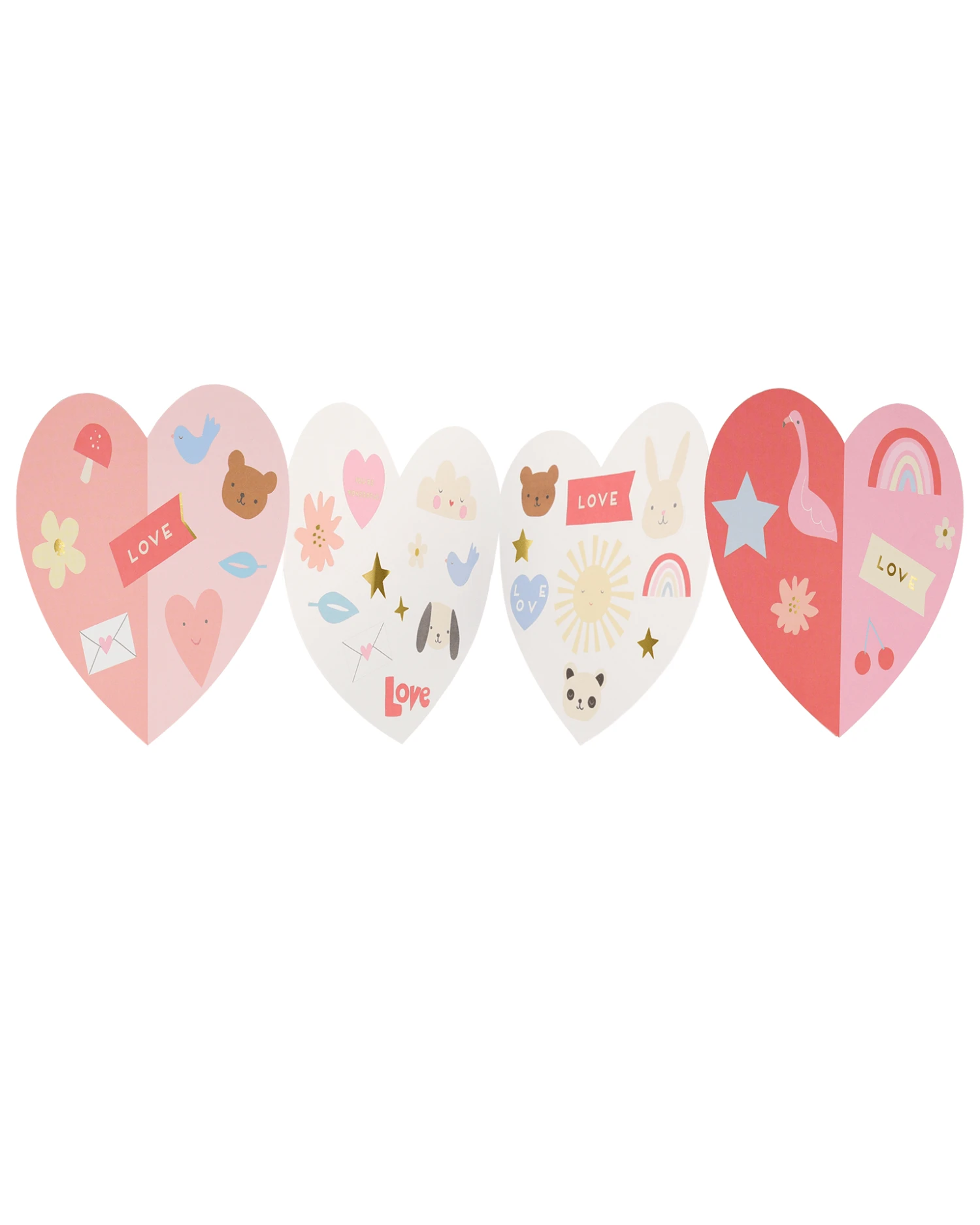 Meri-Meri Heart Concertina Valentine Cards + Stickers 4 Meri-Meri Heart Concertina Valentine Cards + Stickers - Image 2