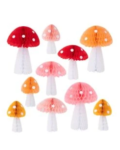 Meri-Meri Honeycomb Mushroom Decorations