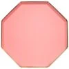 Meri-Meri Neon Coral Dinner Plates -LITTLE Baby Gear little meri meri large neon coral octagonal plate 28457750757418