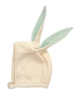 Meri-Meri Bunny Baby Bonnet In Mint