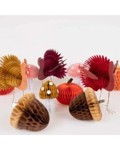Meri-Meri Mixed Thanksgiving Honeycomb Decorations