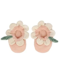 Meri-Meri Peach Daisy Baby Booties