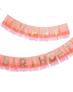 Meri-Meri Pink Happy Birthday Fringe Garland