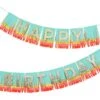 Meri-Meri Rainbow Happy Birthday Fringe Garland -LITTLE Baby Gear little meri meri rainbow happy birthday fringe garland 29009417601066