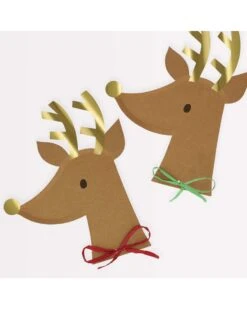 Meri-Meri Reindeer With Raffia Bow Plates