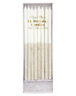 Meri-Meri Silver Glitter Dipped Candles
