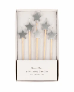 Meri-Meri Silver Star Candles