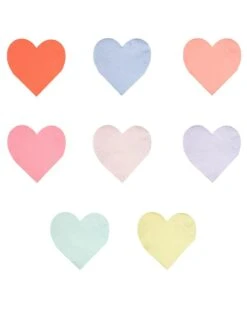 Meri-Meri Small Pastel Palette Heart Napkin -LITTLE Baby Gear little meri meri small pastel palette heart napkin 13525527298090