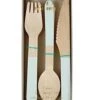 Meri-Meri Wooden Cutlery In Mint -LITTLE Baby Gear little meri meri wooden cutlery in mint 5008319610922