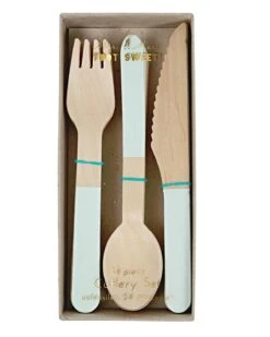 Meri-Meri Wooden Cutlery In Mint
