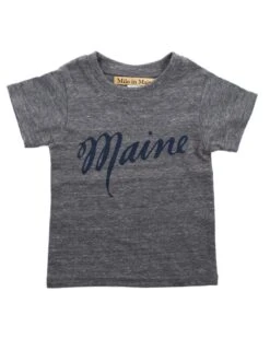 Maine Baby Tee In Grey + Navy