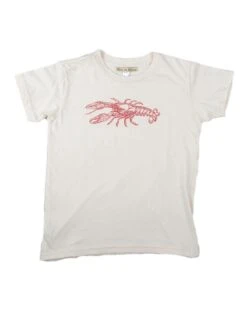 Lobster Baby Tee In Natural + Red