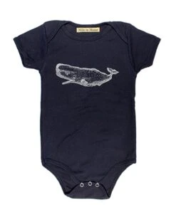Whale Onesie In Navy + White