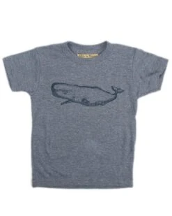 Whale Baby Tee In Grey + Navy
