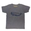 Whale Tee In Grey + Navy