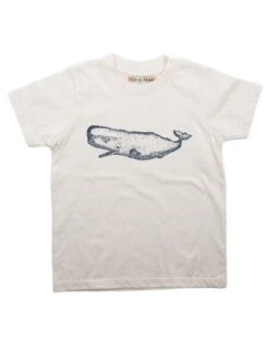 Whale Tee In Natural + Navy