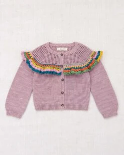 Crochet Joya Cardigan In Plum Petal
