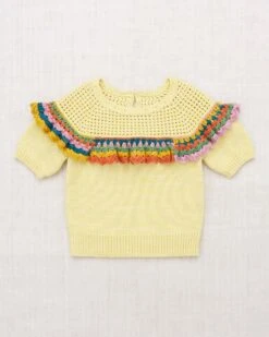 Crochet Joya Top In Vintage Yellow