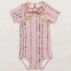 Short Sleeve Scout Onesie In Plum Petal Little Botanica -LITTLE Baby Gear little misha puff short sleeve scout onesie in plum petal little botanica 1172743692