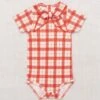 Short Sleeve Scout Onesie In Tomato Piazza