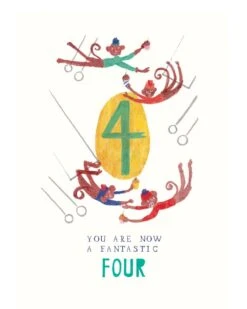 Four Mischievous Monkeys Card