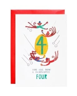 Four Mischievous Monkeys Greeting Card
