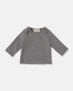Blair Soft Rib Newborn Top In Grey