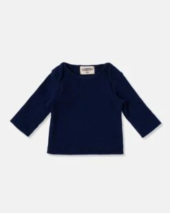 Blair Soft Rib Newborn Top In Navy