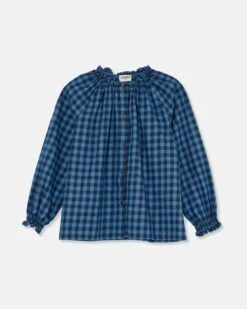 Blanca Gingham Blouse In Blue