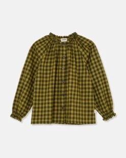 Blanca Gingham Blouse In Green