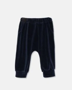Chris Velour Baby Pants In Navy