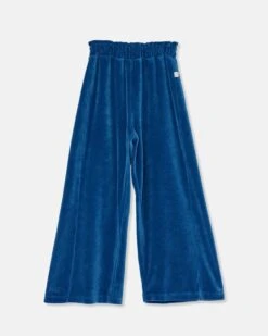 Coco Organic Velour Pants In Blue