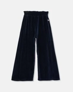Coco Organic Velour Pants In Navy