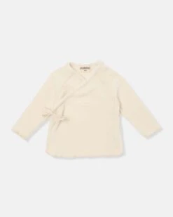 Luan Velour Corduroy Newborn Top In Ivory