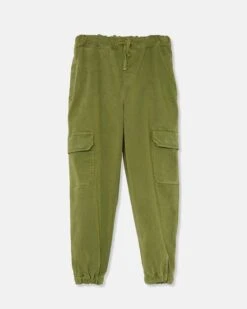 Luca Brushed Twill Cargo Pants In Green
