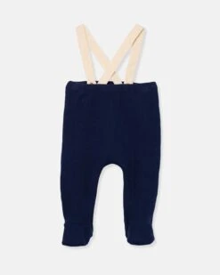 Maggie Soft Ribbed Newborn Pants In Navy