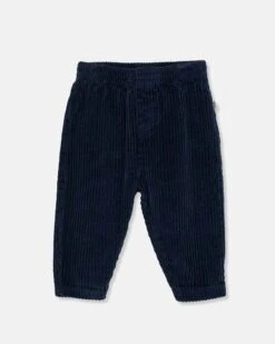 Miki Corduroy Baby Pants In Navy